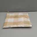 3 Pc Cotton Classic Country Farmhouse Kitchen Window Curtain -Beige & White Buffalo Check Tier & Valance Set, 54" x 18" / 27" x 36"