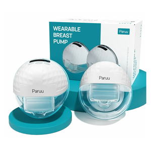 Paruu P10 Hands-Free Breast Pump Wearable, 338mmHg Strong Suction, Low Noise, 4 Modes & 9 Levels, Electric Breast Pump Portable, Smart Display, 19/21/24/28mm Insert/Flange, 2 Pack (White)