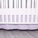 Belsden Crib Skirt with Durable Woven Platform, Both Long Sides Pleated, Split Corners Dust Ruffle for Easy Placement Inside of Standard Crib Bed, 14 inches (36cm) Length Drop, Light Purple Color