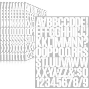 730 Pcs 10 Sheets Letter Stickers,Self Adhesive Waterproof 1.5 Inch Mailbox Numbers Vinyl Stickers,Alphabet Decals for Water Bottle,Window,Classroom,Car,Laptop,Scrapbook (White, 1.5 Inch)