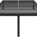 20 Inch King Size Bed Frame, No Box Spring Needed, Heavy Duty Black Metal Platform Mattress Foundation with Steel Slats, Non-Slip Noise Free Easy Assembly, Large Storage ‎79.5 x 75.5 x 20 inches