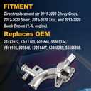 Upgraded Aluminum Engine Coolant Housing Water Outlet Kit with Hoses - Compatible with 2011-2020 Chevy Cruze, Sonic, Trax & Buick Encore 1.4L - Replaces OEM 25193922, 13251447, 902-846
