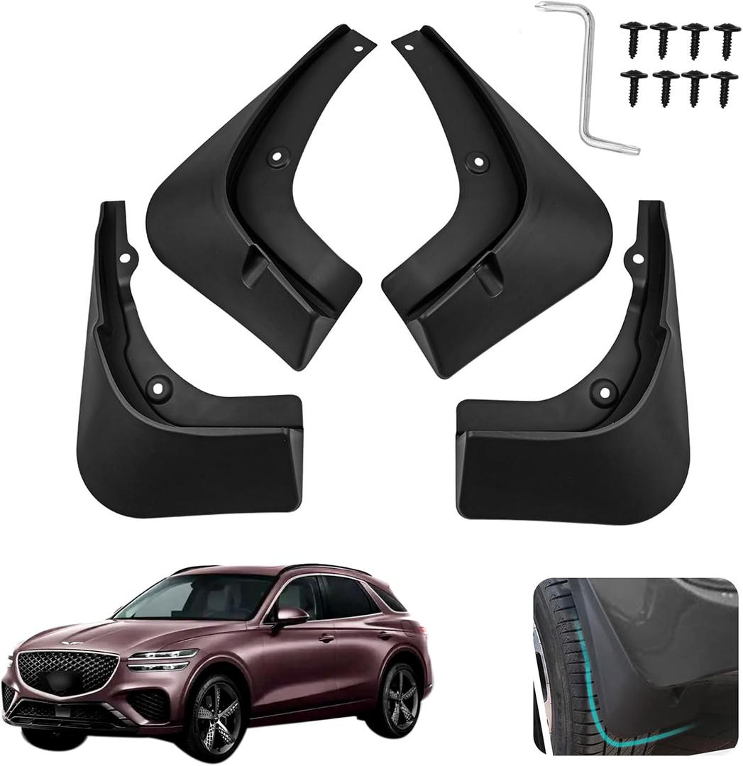 Custom Fit for Mud Flaps Genesis GV70 2021-2023 2024 2025(Not Fit Electrified GV70) Mud Splash Guard Front and Rear 4-PC Set
