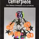 Creative Converting 6-Count Milestone Celebrations Metallic Foil Cascading Centerpieces, Celebrate 60