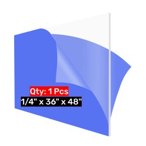 36x48 Plexiglass Sheets 1/4 inch Thick Clear Acrylic Sheets 36x48 Acrylic Board 6mm Plexiglass Panel Perfect for Display Case, Signage, Crafts, Led, Fish Tank, Windows, Skylight, Tabletop