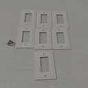 Modern Edge Decorative Wall Plate Switch Plate Outlet Cover, Durable Solid Zinc Alloy (Single Decorator 7PKS, White)