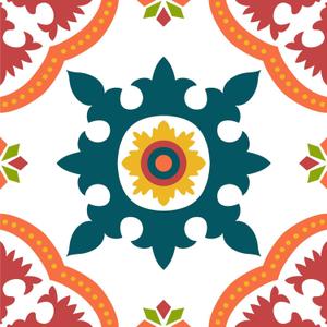 Spanish Portuguese Azulejo Style Peel and Stick Backsplash Tile Stickers Set of 16 pcs(3.9_10)