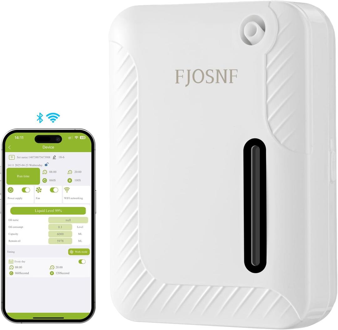 2025 Waterless Oil Diffuser 2200 Sq.Ft, Bluetooth&WiFi APP Contral, 250ml Smart Scent Air Machine with Cold Air Tech for Large Rooms, Home, Office & Hotel, Plug-in