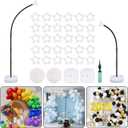 OurWarm 8.2FT & 6FT Balloon Arch Stand Kit, Black Half Arch Balloon Stand with Base for Floor, Free Bending Top Balloon Column Kit for Wedding Birthday Baby Shower Graduation Party Decorations