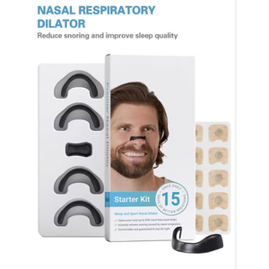 Intake Breathing Magnetic Nasal Strips Starter Kit (15 Count, Black) - Boost Oxygen Intake, Reduce Snoring, Improve Sleep Quality - Sweat Resistant, Nasal Strips - Extra Strength Snoring Solution