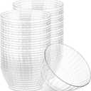 PLASTICPRO 50 Pack Small Plastic Bowls Crystal Like 6 oz Bowls Elegant Clear Plastic Bowls for Party and Occasions (6 OUNCE BOWLS)