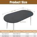 NEWISHER Fitted Oval Tablecloth 48 x 68 Inch Elastic Table Cloth, Stretch Spandex Table Cover Grey Washable Polyester Top Cap Cover for Dining Picnic Camping Indoor and Outdoor