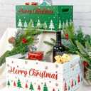 Red Co. Set of 2 White and Green Decorative Nesting Wooden Merry Christmas Storage Crate Organizers with Red Lettering