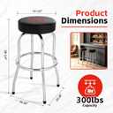 MaxWorks 51090 Swivel Bar Stool, Padded Seat with Chrome Plated Legs, Black, 300-Lb Capacity, 28-1/4" Tall, 14-1/2" Diameter Surface, Ideal for Garage, Shop, Workbench, Bar, 14.5 x 14.5 x 28.25 inches