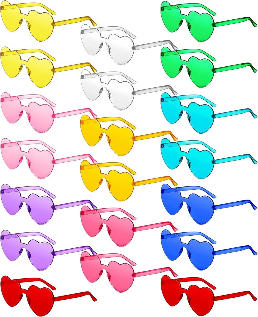 Colzzy 30 Pairs Sunglasses Heart Shaped Glasses Bulk for Women Colorful Bachelorette Party(Multicolor)