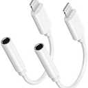 [Apple MFi Certified] Apple Lightning to 3.5 mm Headphone Jack Adapter, 2 Pack iPhone 3.5mm Aux Audio Adapter Converter Cable Dongle Compatible with iPhone 14 13 12 11 Pro Max XS XR X 8 7 6 5