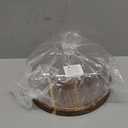 Cake Stand with Acrylic Dome Lid 2-in-1 Multifunctional Round Shatterproof Dessert Table Display Set with Acacia Wood Serving Platter, Veggie Tray, Fruit Bowl, Donut Stand, Nachos Plate