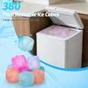380 Pack Reusable Ice Cube for Drinks - Refreezable Plastic Ice Cubes Without Diluting BPA Free, Washable Ice Cube for Whiskey Coffee Bars Party Ice Bath Camping (Color-changing, Square-380Pack)