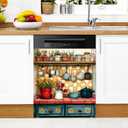 Flower Dishwasher Magnet Cover Magnetic Sticker Decorative Refrigerator Wash Machine Magnet Cover Door Panels Home Cabinet Appliances Stickers for Wash Machine Dryer (Kitchen, 23x26in)