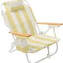 Sunnylife Deluxe Beach Chair | La Mer Limon Stripe, Standard