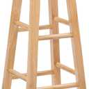 Linon Natural Barstool with Round Seat, 24-Inch