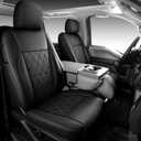F150 Seat Covers, Napa Leather, Custom fit 2015-2020 F150 and 2017-2022 F250 F350 F450 Super Duty Crew Cab SuperCrew SuperCab Regular Cab(Front Pair, Black 2 pcs)