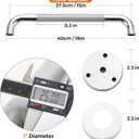 Grab Bars for Shower, 1 Pack 16-Inch Anti Slip Shower Handles for Elderly, Safety Shower Grab Bar, Stainless Steel Handicap Grab Bars for Bathroom (Polished Nickel 1" Diameter)