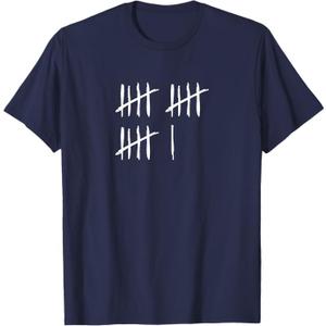 16 Years Done 16th Birthday Old Funny Tally Marks Counting T-Shirt, Size Large