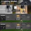 Yisuro Motion Sensor Outdoor Wall Lights, Porch Light Outdoor 3 Lighting Modes, Dusk to Dawn Exterior Light Fixture, Waterproof, Outside Lights for House Front Door Patio Garage 2 Pack (Black), 7.28inches