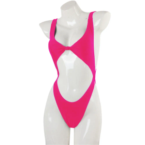 2023 large one-piece bikini gathers sexy swimwear hollow-out new swimwear women, Pink, M