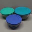 (3-Pack, Medium) Tinted Glass Round Food Storage Container Set, Snug Fit Non-Toxic Plastic BPA-Free Lids, Freezer Dishwasher Microwave Safe, 2 Cup, 4 Cup & 7 Cup