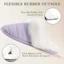Women's Fuzzy House Slippers with Memory Foam Warm Plush Slipper for Indoor (7-7.5, Lilac)