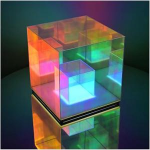 LED Cube Night Light,3D Acrylic Infinity Mirror Table Lamp Decorative Art Light with USB Port Colors Changing Mood Lamp for Bar Home Birthday Party Gifts (Color : 22CM)