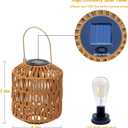 2 Pack Solar Lanterns Outdoor Waterproof, Rattan Solar Lights for Yard, Outdoor Garden Lights, Hanging Lanterns Decorative Birthday Gifts for Mom Grandma, Outdoor Lanterns for Porch Patio Pathway