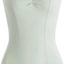HROYL Women's Classic V-neck Dance Camisole Leotard with Adjustable Straps for Ballet Gymnastics,3S-C11 (Medium)