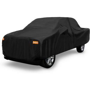 X AUTOHAUX Pickup Truck Cover for Ford F150 Crew Cab 6.5Ft Bed Pickup 4 Door 2004-2021 Outdoor Waterproof Sun Rain Dust Wind Snow Protection 190T PU with Driver Door Zipper Black