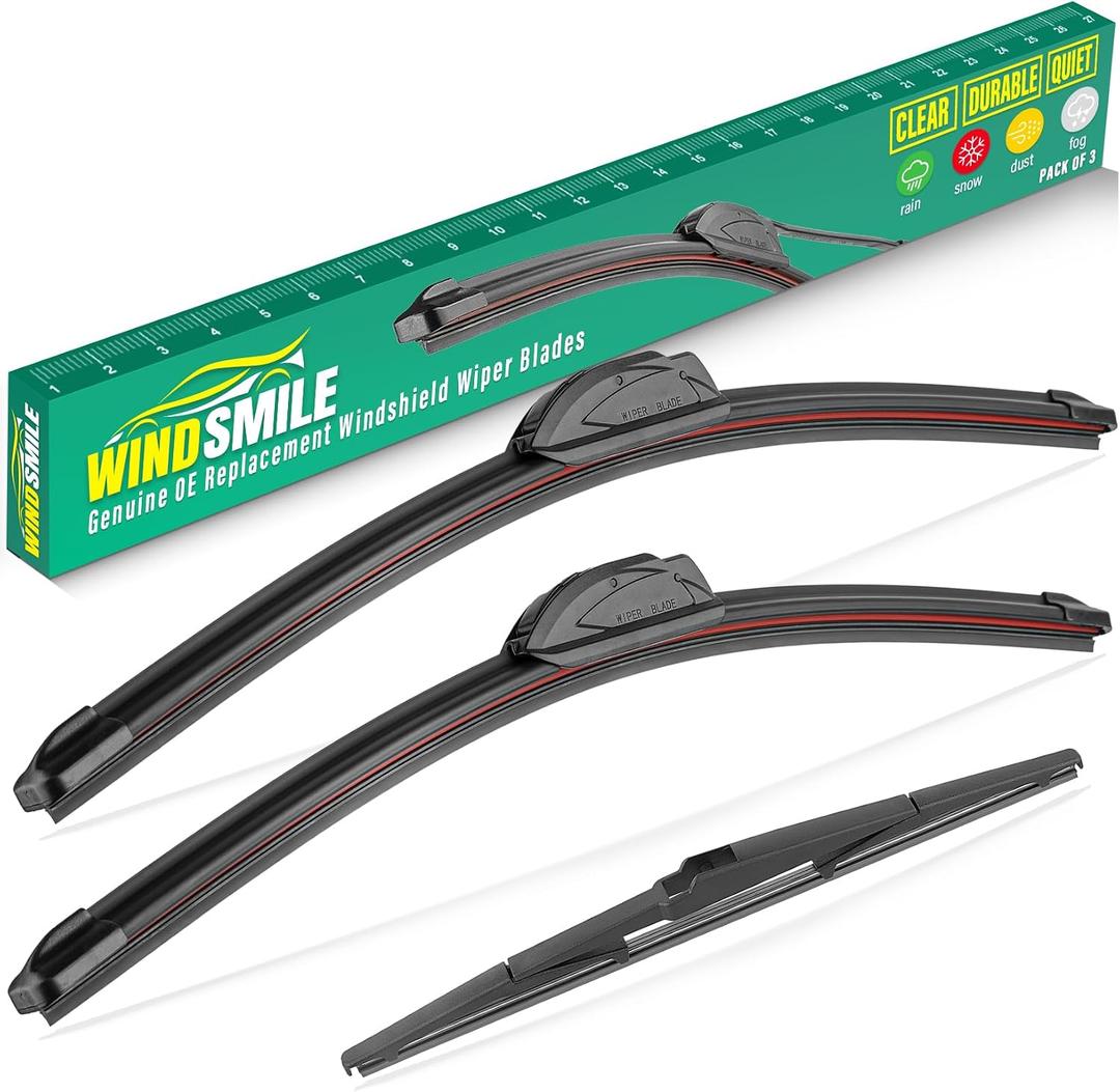 28" 20" 16" Windshield Wiper Blades Replacement for Toyota Sienna 2011 2012 2013 2014 2015 2016 2017 2018 2019 2020 Premium All Weather Front Rear Wipers Set - OEM Quality (Pack of 3)