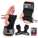 Weight Lifting Wrist Strap, Double Layer Leather Wrist Strap for Deadlift and Powerlifting, Adjustable Neoprene Padded Gym Workout Lifting Hooks (Pair)