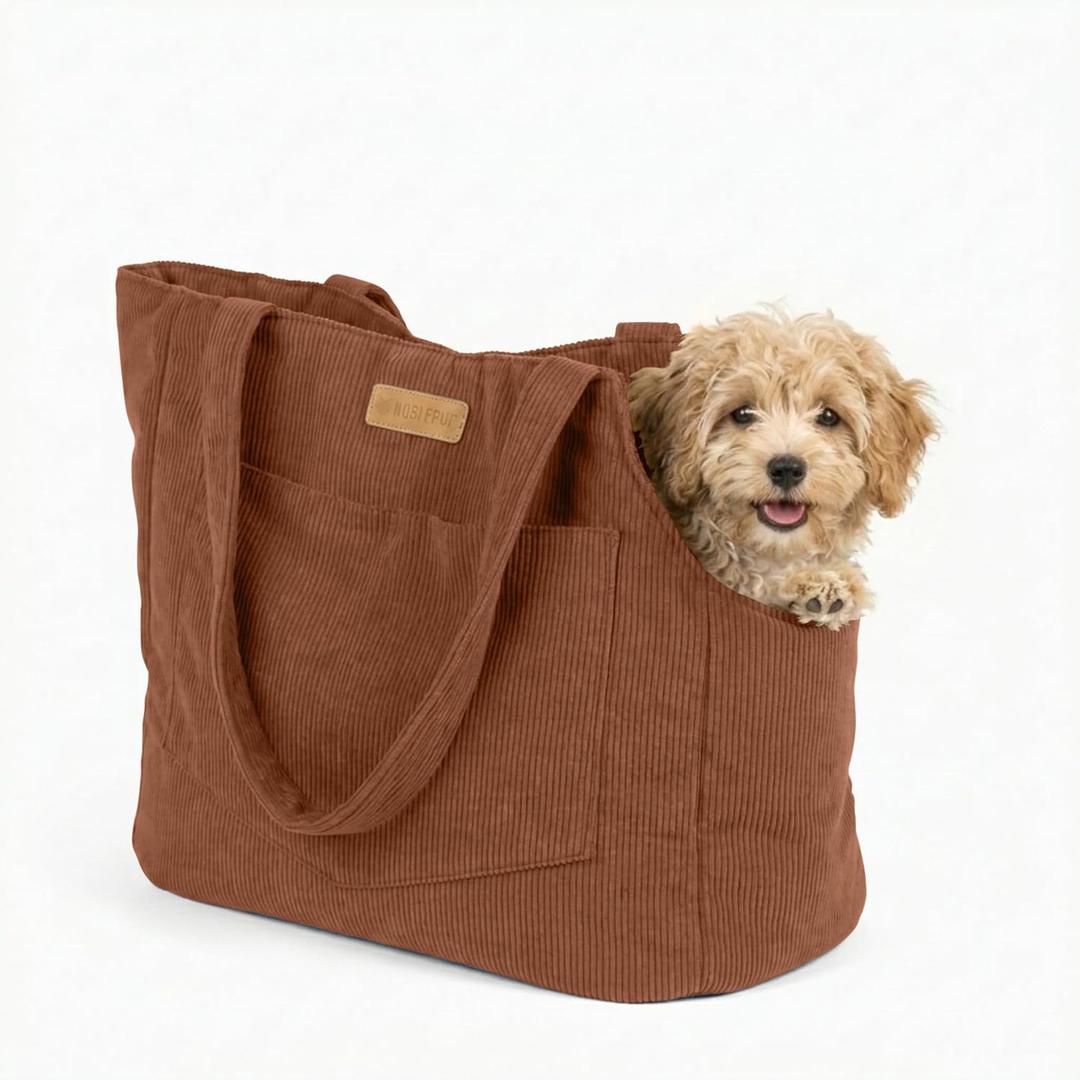 Everyday Cozy Carry Dog Tote for Small Dogs up to 13 lbs, Brown