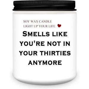 2 x Homsolver 40th Birthday Candle Gifts Women Men, Happy 40th Birthday Decorations Gift for Her Him, Funny 40 Years Old Gifts Ideas- Lavender Candles