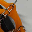 Sportneer Crampons Ice Cleats for Shoes and Boots with 28 Spikes - Traction Slip-on Stretch Footwear for Walking and Shoveling on Ice and Snow (Medium, Orange)