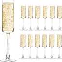 UMEIED 6 Oz Edge Champagne Flutes Set of 12, Long Stemmed Crystal Clear Champagne Flute Glass Set, Sparkling Glasses for Home Party Wedding Birthday Housewarming Gifts