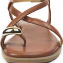 Women's Cross Strappy Flat Sandals Ring Buckle Ankle Boho Wedding Dressy Sandals