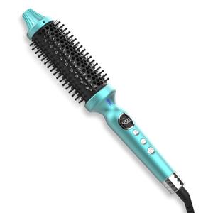 1 1/2 Inch Thermal Brush Negative Ion Heated Round Brush Dual Voltage 12 Temperature Settings Curling Hairbrush for Medium Long Hair (1.5 Inch Barrel 2.1 Inch Bristles)