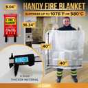JJ CARE Fire Blanket – 5 Packs with Hooks and Gloves – 40" x 40" Emergency Fire Blanket for Home & Kitchen, High Heat Resistant Fire Suppression Blankets for Home Safety, Kitchen, and Camping
