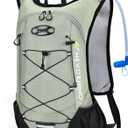 Lightweight Hydration Backpack, Running Backpack with 2L Water Bladder, Hydro Water Daypack for Cycling Hiking Rave for Men Women
