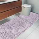 Bathroom Rugs Chenille Bath mat 2 Piece Set, Super Absorbent, Strong PVC Non Slip Backing, Bath mats for Bathroom, Plush Shaggy, Thick, Machine Washable, Bathtub, Toilet.(Lavender)