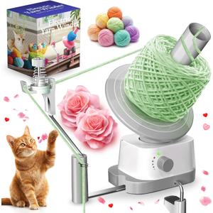 Yarn Winder | Electric Yarn Ball Winder, 13oz Dual Strong Tension Knit Spinner for Crocheting, Automatic Crochet Wheel for Knitting Christmas Birthday Gift, Swift Weaving Ball Yarning Cake Roller (White)