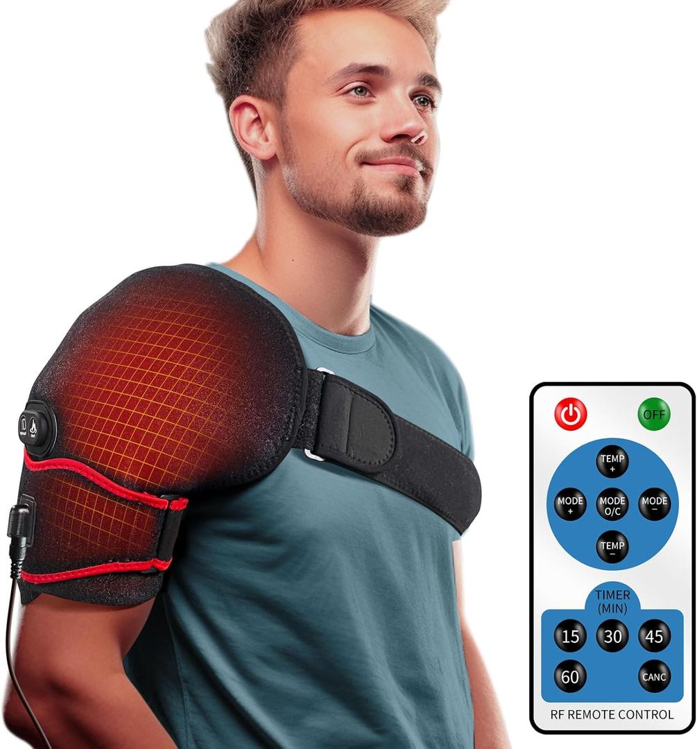 sticro Shoulder Heating Pad Massager for Pain Relief, Vibration Massage Heated Wrap Braces for Left Right Frozen Shoulder, Rotator Cuff Injury, Arthritis for Men Women - XL/XXL (X-Large/2X-Large)