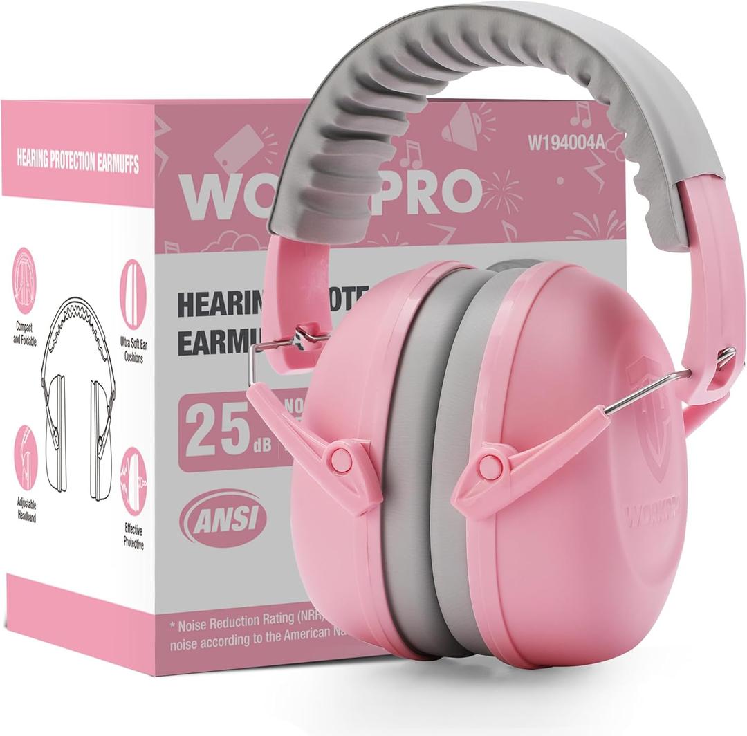 WORKPRO Noise Cancelling Headphones for Kids, NRR 25dB Kids Ear Protection, Autism Noise Reduction Ear Muffs